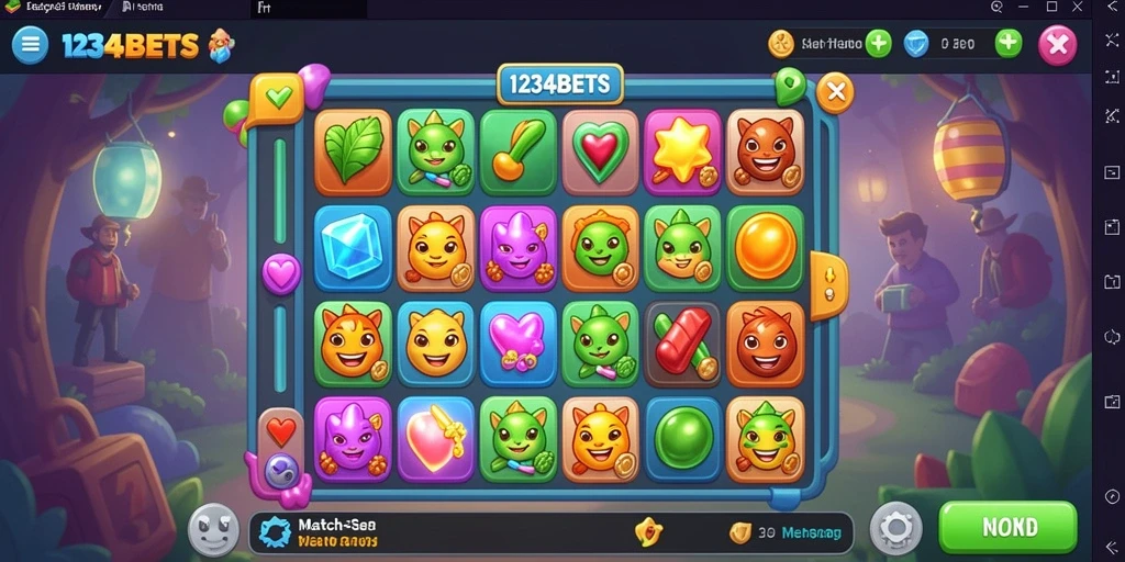 Gameplay seru 1234BETS dalam aksi Match-3.