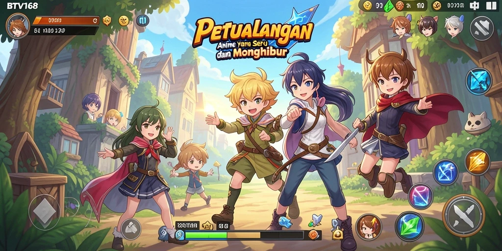 Screenshot utama BTV168 menampilkan pertarungan seru karakter anime.