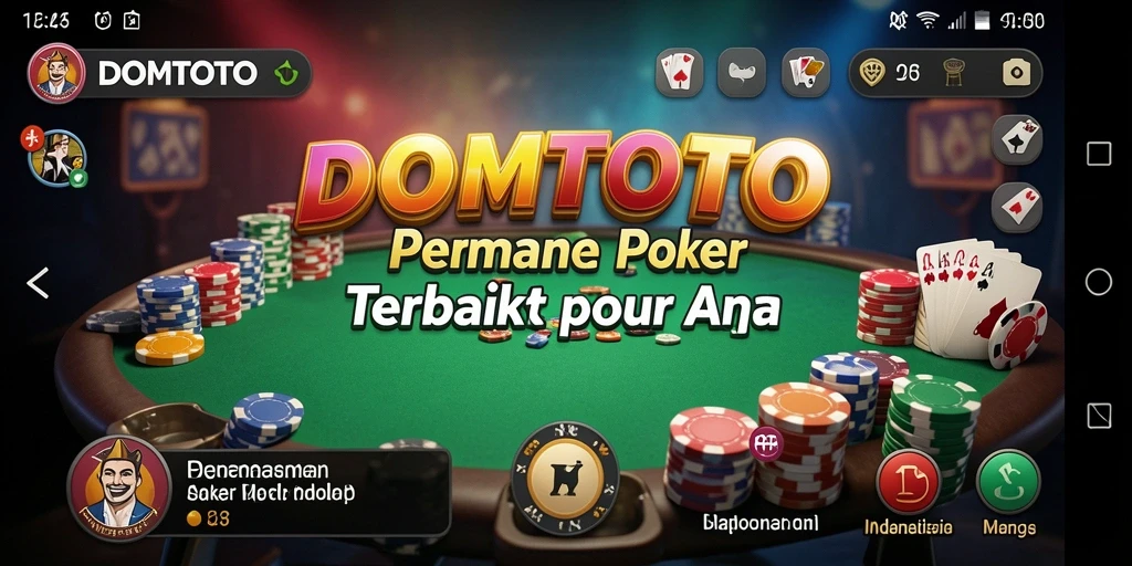 Tampilan gameplay seru di aplikasi DOMTOTO poker.