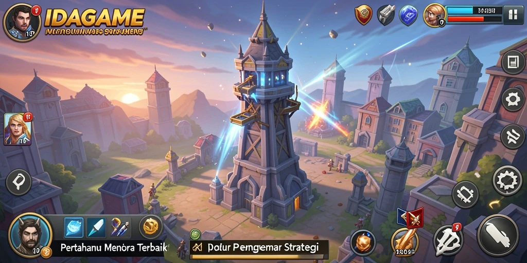 Tampilan gameplay menakjubkan di IDAGAME dengan aksi Tower Defense yang seru.