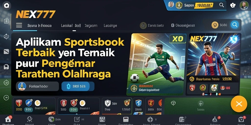 Tampilan menarik aplikasi NEX777 saat memasang taruhan olahraga.