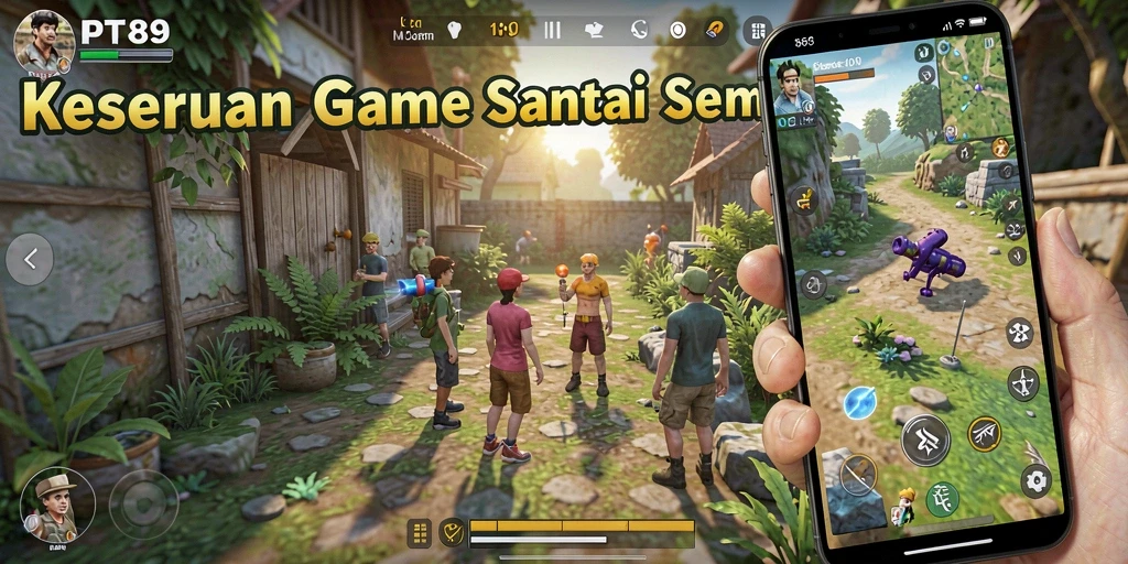 Tangkapan layar menunjukkan gameplay PT89 yang seru dan penuh warna.