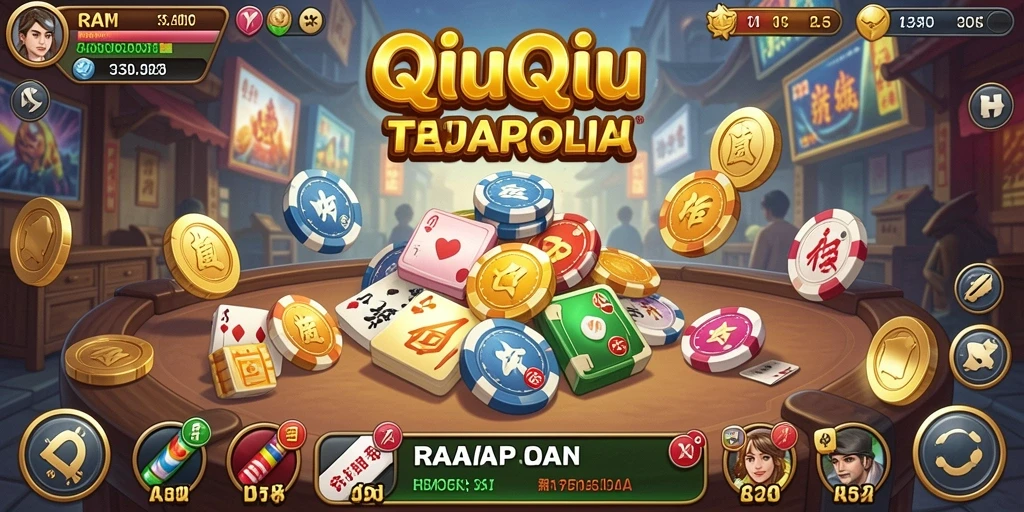 Tampilan gameplay seru RAJAPOLA saat bermain QiuQiu.