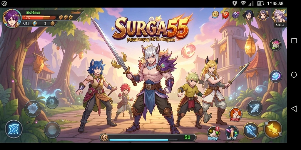 Tampilan grafis memukau dan pengalaman gameplay menyenangkan di SURGA55.