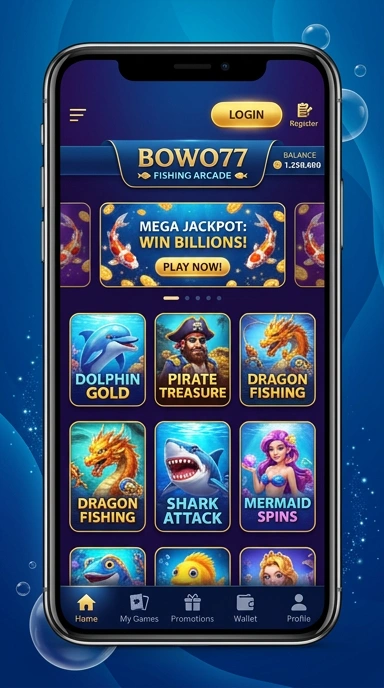 Screenshot antarmuka bowo77 yang menarik.